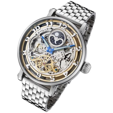 automatic skeleton watch with date